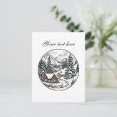 Carte Postale Cute Winter scène personnalisable (Debout devant)