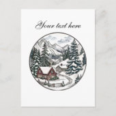 Carte Postale Cute Winter scène personnalisable (Devant)