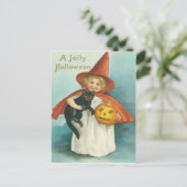 Carte Postale Cute Witch With Cat Vintage (Debout devant)