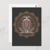 Carte Postale Cute Yoga Sloth Bouddhisme exercice de méditation (Devant / Derrière)