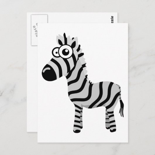 Carte Postale Cute zebra (Devant / Derrière)