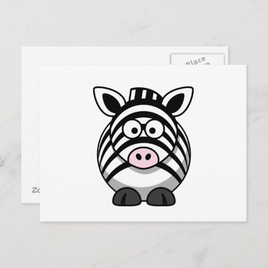 Carte Postale Cute Zebra (Devant / Derrière)