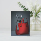 Carte Postale Cutest Baby Animals | French Bulldog in Handbag (Debout devant)