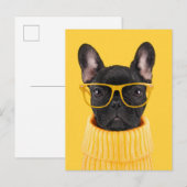 Carte Postale Cutest Baby Animals | French Bulldog Sunglasses (Devant / Derrière)