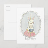 Carte Postale Cutie caféinée | Brew Unicorn (Devant / Derrière)