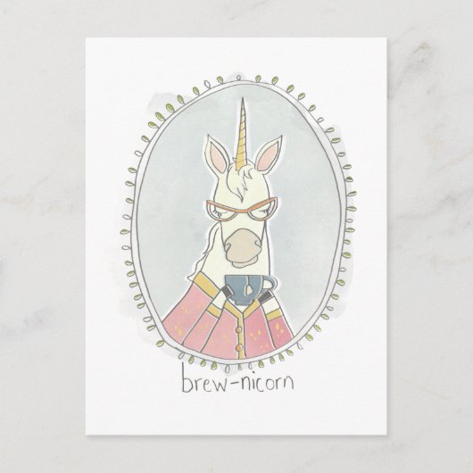 Carte Postale Cutie caféinée | Brew Unicorn (Devant)