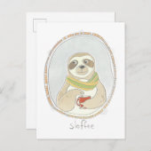 Carte Postale Cutie caféinée | Emplacement (Devant / Derrière)