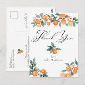 Carte Postale Cutie | Merci de Baby shower orange (Devant / Derrière)