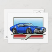 Carte Postale Cutlass bleu 1969 (Devant / Derrière)
