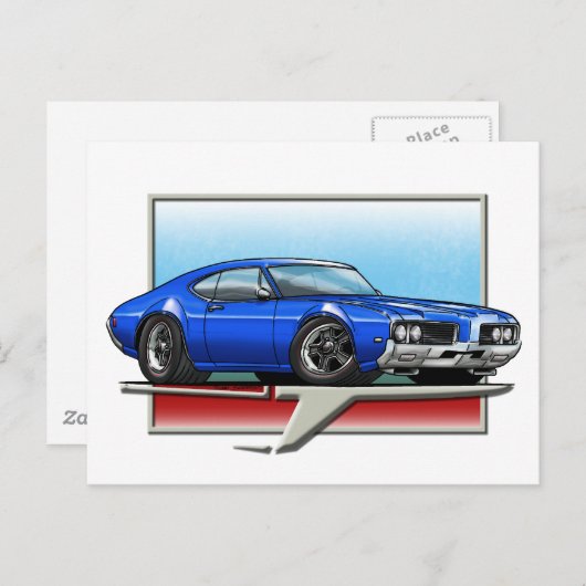 Carte Postale Cutlass bleu 1969 (Devant / Derrière)