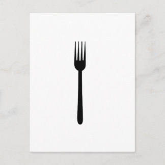 Carte Postale Cutlerie de Fourche Silhouette Simple Art Foodie A