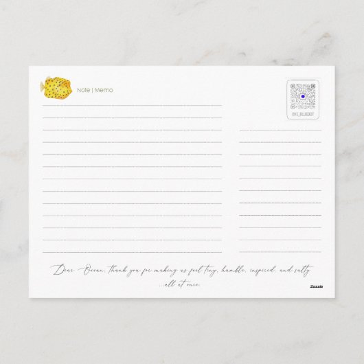 Carte postale Cutt-fish (Dos)