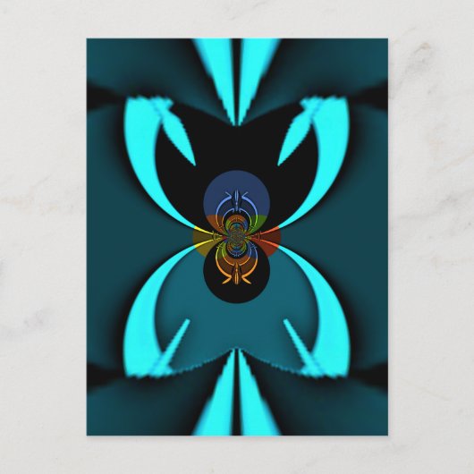 Carte Postale Cyan Abstrait Art Print (Devant)