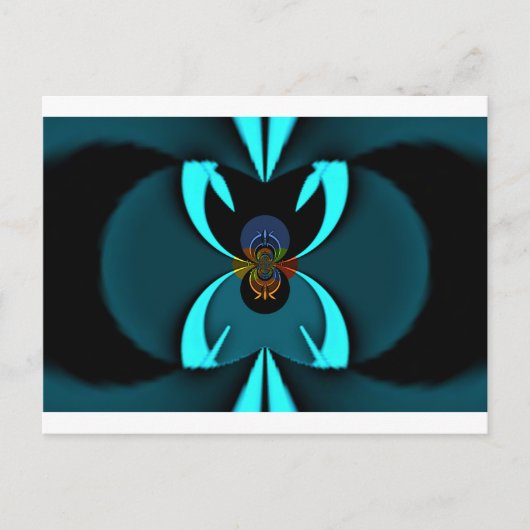 Carte Postale Cyan Abstrait Art Print (Devant)