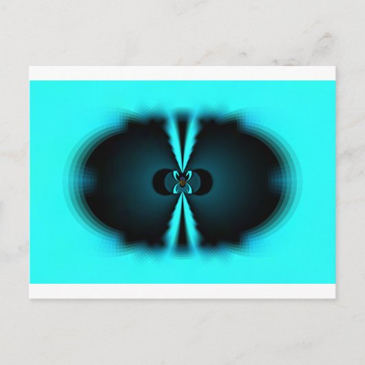 Carte Postale Cyan et Black Abstrait Art Print (Devant)