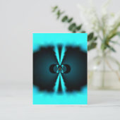 Carte Postale Cyan et Black Abstrait Art Print (Debout devant)