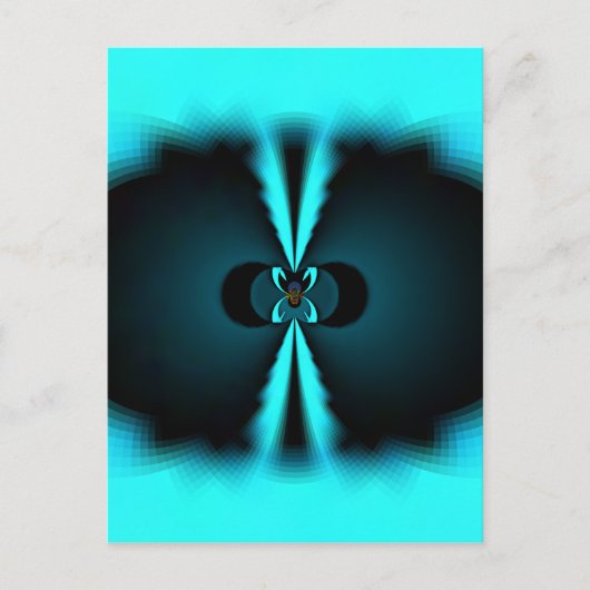 Carte Postale Cyan et Black Abstrait Art Print (Devant)