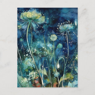 Carte Postale cyanotype Florals
