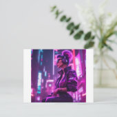 Carte Postale Cyber fille (Debout devant)