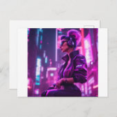 Carte Postale Cyber fille (Devant / Derrière)