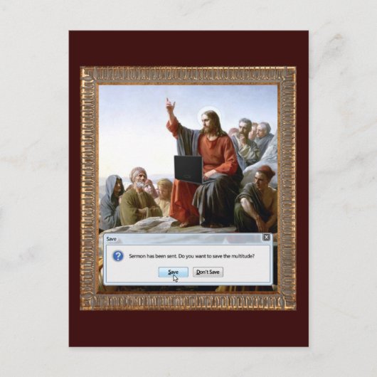Carte Postale Cyber Sermon drôle (Devant)