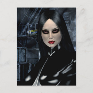 Carte postale Cyber Vamp pour filles gothiques