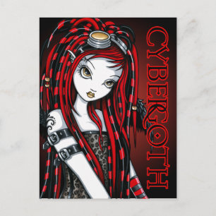 Carte postale Cybergoth Angel Tattoo Crimson