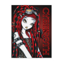 Carte postale Cybergoth Angel Tattoo Crimson