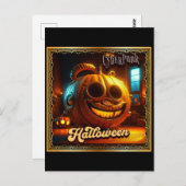 CARTE POSTALE CYBERPUNK HALLOWEEN CITROUILLE (Devant / Derrière)