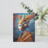 Carte Postale Cyborg Antelope Femme Robot Science Fiction (Debout devant)