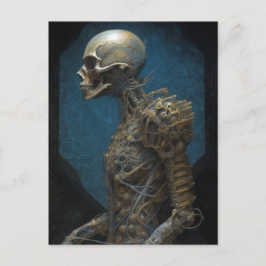 Carte Postale Cyborg Skeleton Futuriste Science-Fiction (Devant)