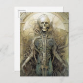 Carte Postale Cyborg Skeleton Futuriste Science-Fiction (Devant / Derrière)