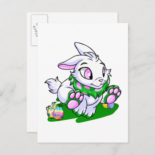 Carte Postale Cybunny vert à travers les moteurs (Devant / Derrière)