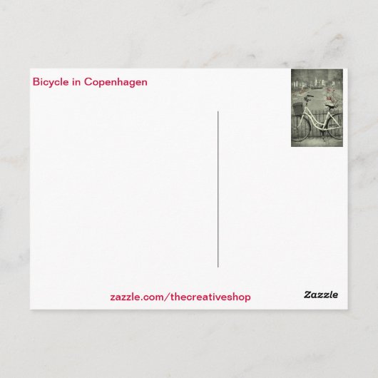 Carte Postale Cycle à Copenhagen (Dos)