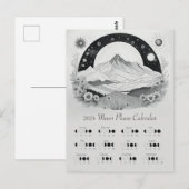 Carte Postale Cycle lunaire de la lune 2024 Hémisphère Sud (Devant / Derrière)