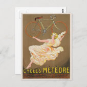 Carte Postale Cycles Météore Poster vintage 1926 (Devant / Derrière)