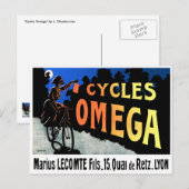Carte postale : Cycles Omega (Devant / Derrière)
