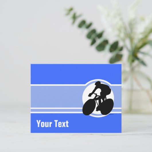 Carte Postale Cyclisme bleu (Debout devant)