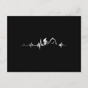 Carte Postale Cyclisme Heartbeat Course Vélo de montagne Vélo