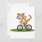 Carte Postale Cycliste de chat (Devant / Derrière)