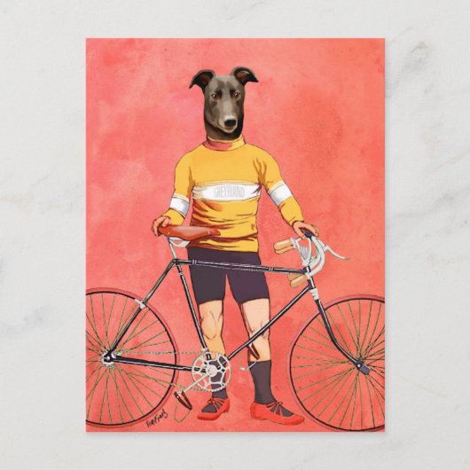 Carte Postale Cycliste Greyhound 2 (Devant)