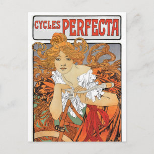 Carte Postale Cycliste vintage Art Nouveau