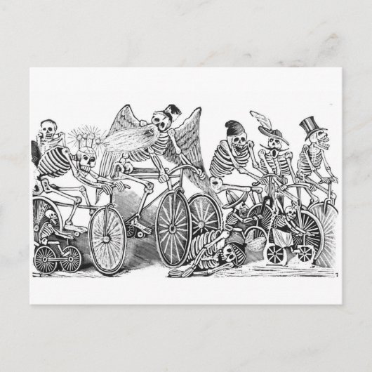 Carte postale Cyclistes Calavera (Devant)