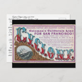 Carte Postale Cyclone Clipper voiliers 1900 (Devant / Derrière)