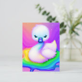Carte Postale Cygne bébé mignon et coloré (Debout devant)