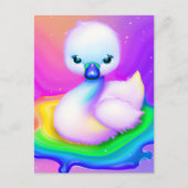 Carte Postale Cygne bébé mignon et coloré (Devant)