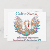 Carte Postale Cygne celtique (Devant / Derrière)