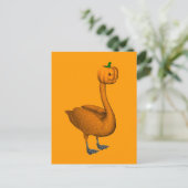 Carte Postale Cygne d'Halloween orange doux (Debout devant)