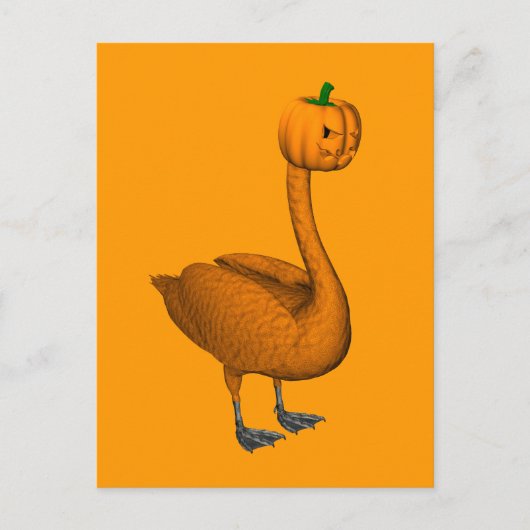 Carte Postale Cygne d'Halloween orange doux (Devant)