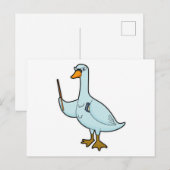 Carte Postale Cygne enseignant avec livre et pointeur (Devant / Derrière)